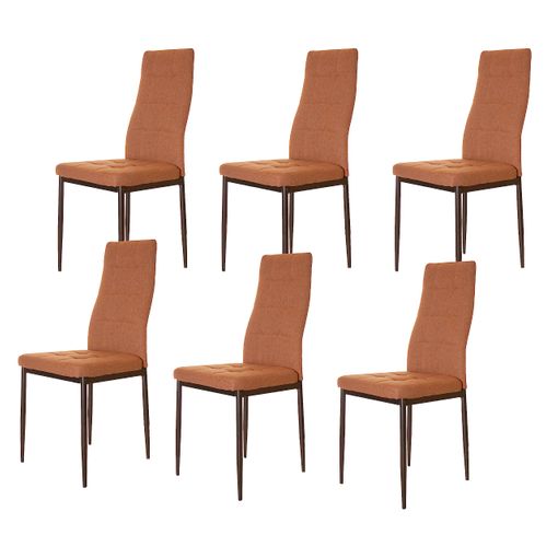 Pack 6 Sillas Comedor Denia De Tela Color Capuchino Con Patas De Metal  (capuchino X 6 Unidades) con Ofertas en Carrefour