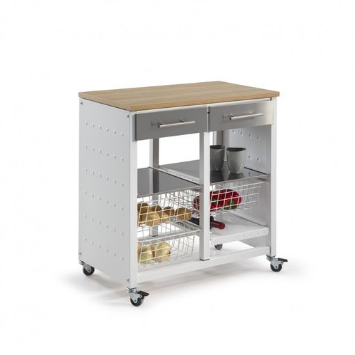 BRICOKING - CARRITO VERDULERO DOBLE 67X37X76 CM - CARRITOS DE COCINA DOBLES  - CARRITOS DE COCINA - COCINA