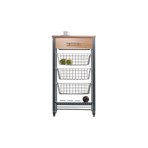 Carrito De Cocina, Verdulero Con Encimera En Acero Inoxidable,  Moher,,blanco con Ofertas en Carrefour