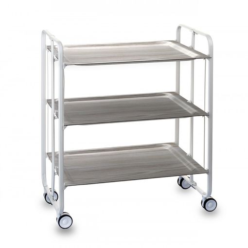 Carrito Auxiliar Con Ruedas Bauhaus, Armazón Metálico Color Blanco, 3  Bandejas,,fresno con Ofertas en Carrefour