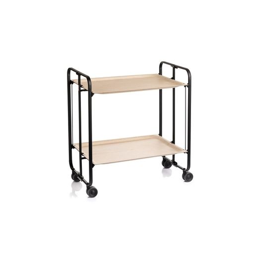 Carrito Auxiliar Con Ruedas Bauhaus, Armazón Metálico Color Negro, 2  Bandejas,,haya con Ofertas en Carrefour