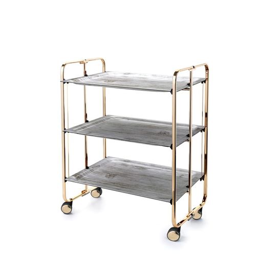 Carrito Auxiliar Con Ruedas Bauhaus, Armazón Metálico De Color Gris, 2  Bandejas,,cedro con Ofertas en Carrefour