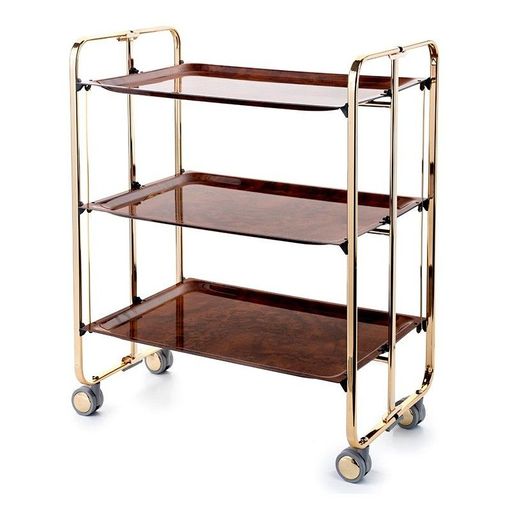 Carrito auxiliar con ruedas BAUHAUS, armazón baño de Oro, 2 bandejas.