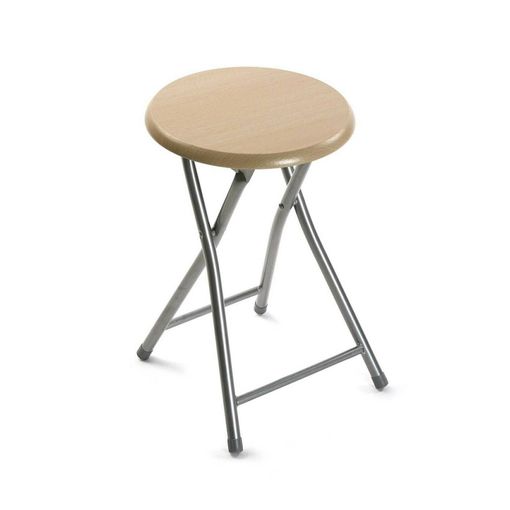 Taburete de madera metal plegable, silla plegable, 67 x 36 x 44 cm