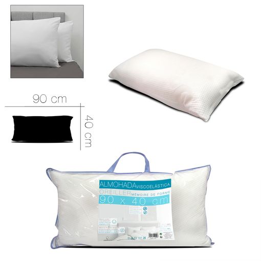 Don Descanso Almohada Visco Carbono Delia con Doble Funda, Transpirable,  Antiácaros, Termoregulable, Firmeza Media. 90 cm