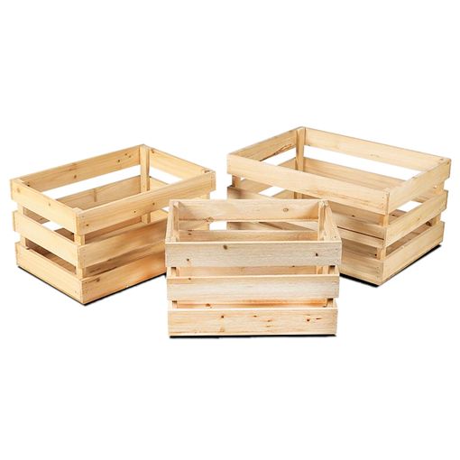 Cajas De Madera Natural X3 28x20x14 Cm --> 40x29.5x20.5 Cm con