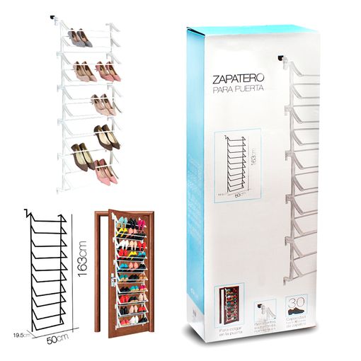 Zapatero Organizador Zapatos Colgante 36 Pares Estanteria Detras Puerta  Blanco Ociodual con Ofertas en Carrefour