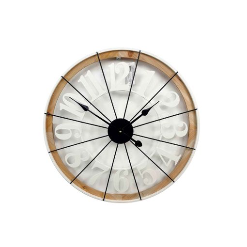 Reloj De Pared Ø60 Cm - Madera/blanco