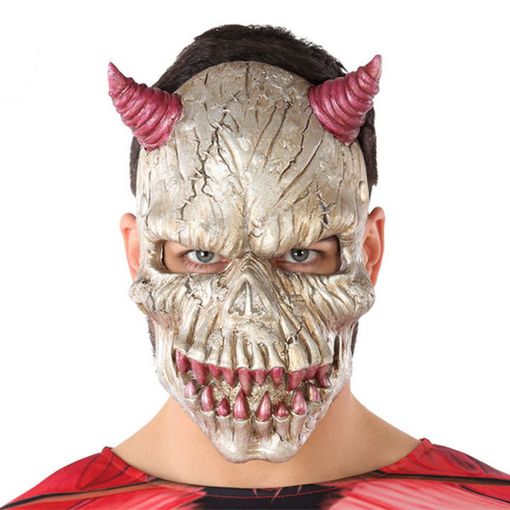 Máscara Halloween Demonio Blanco (21 X 34 Cm)