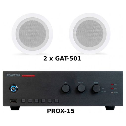 Fonestar Pack A100 Amplificador PROX-30 + GAT-601 Cuatro Altavoces