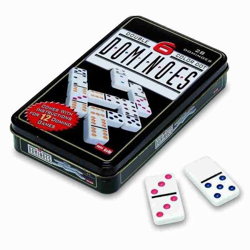 Domino Doble 6 Con 28 Fichas Caja De Metal Juego De Mesa con Ofertas en  Carrefour