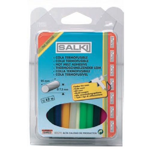 Adhesivo Termofusible Barra 22 Uds Salki Diam. 7.5 X 95 Mm Color Mix
