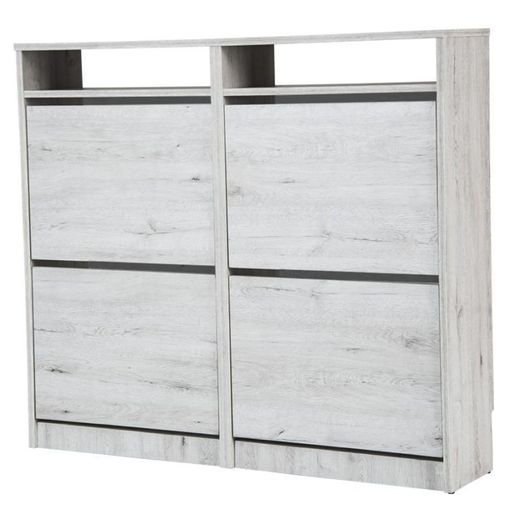 Mueble zapatero blanco con 4 puertas