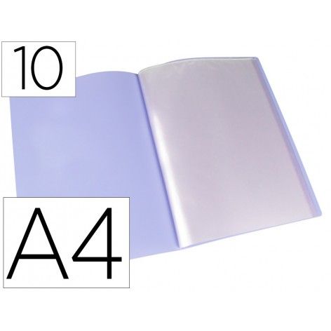 Carpeta Liderpapel Escaparate 10 Fundas Polipropileno Din A4 Lavanda Opaco