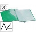 Carpeta Liderpapel Escaparate 20 Fundas Polipropileno Din A4 Verde Manzana Opaco