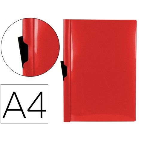 Carpeta Liderpapel Dossier Pinza Lateral Polipropileno Din A4 Rojo  Translucido 30 Hojas Pinza Deslizante con Ofertas en Carrefour