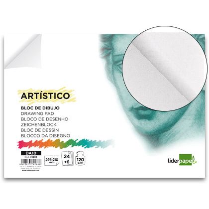 Bloc Dibujo Liderpapel Artistico Encolado 210x297 Mm 30 Hojas 120g