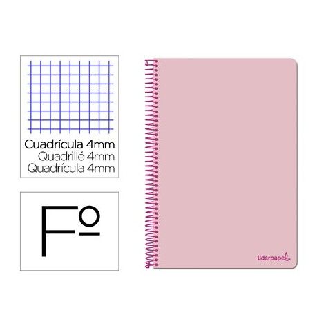 Cuaderno espiral Cuarto flúor 80 h 4 mm