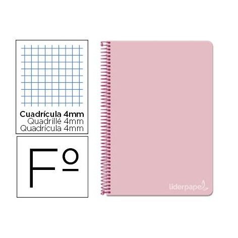 Cuaderno espiral Cuarto flúor 80 h 4 mm