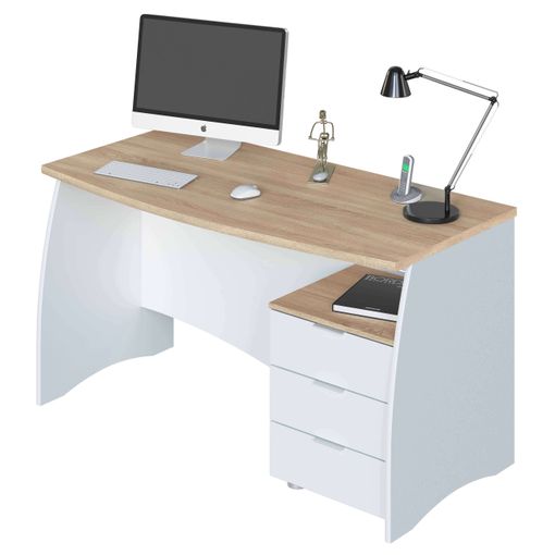 Conjunto Muebles Para Despacho Oficina Estudio Color Blanco Mate Estilo  Moderno (estantería + Escritorio) con Ofertas en Carrefour