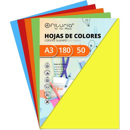 Cartulina Blanca, 250 Cartulinas Grandes 50x65cm Colores Claros E Intensos,  Cartulinas De Colores 180gr Para Manualidades, Diseños Creativos Y  Proyectos De Arte · Ofituria con Ofertas en Carrefour