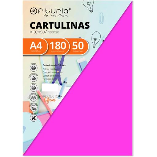 Cartulina de Colores, Cartulina Grande 50x65 cm de Colores Claros e  Intensos, Cartulinas de Colores 180gr para Manualidades, Diseños Creativos  y Proyectos de Arte · m-office (x250 hojas, fucsia) : : Hogar