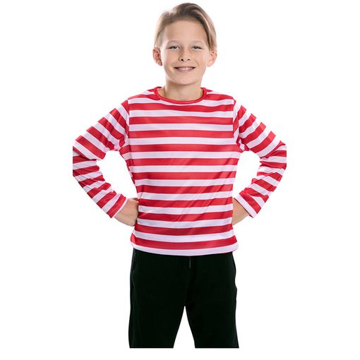 Camiseta De Rayas Rojas Infantil