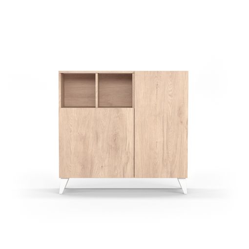 Mueble zapatero melamina blanco y roble