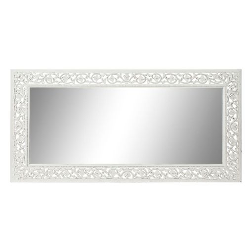 Espejo de pared de diseño cuadrado moderno en madera blanca