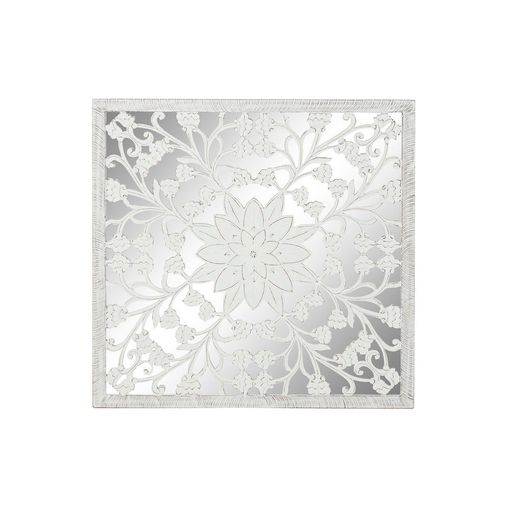 Decoración de Pared DKD Home Decor Blanco Mandala Madera MDF (120 x 3,5 x  120 cm)