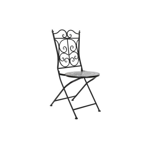 Silla De Jardãn Dkd Home Decor Negro Cerã¡mica Multicolor Forja (39 X 50 X 93 Cm)