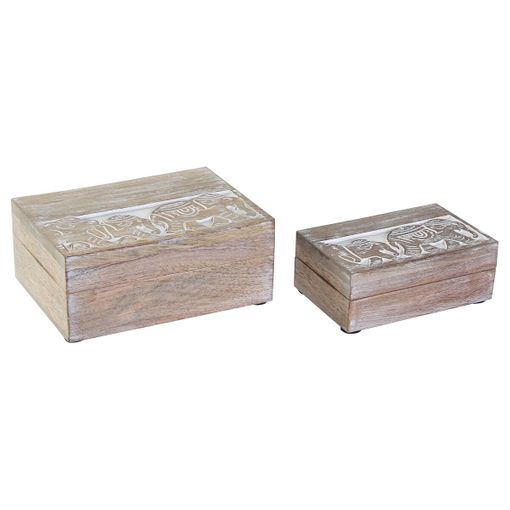 Juego De Cajas Decorativas Marrón Corcho Madera Mdf (6 Unidades) con  Ofertas en Carrefour