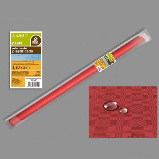 Rollo Mantel Plastificado Rojo 5x1,2m con Ofertas en Carrefour