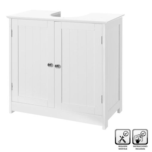 Bajo Lavabo Con Armario De Madera Blanco De 60x30x60 Cm con