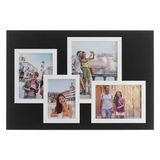 Set De 3 Marcos De Fotos Multiples Muhos Pino Teñido Yute - Madera Oscura  [en.casa] con Ofertas en Carrefour