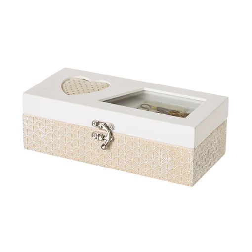 Caja Costurero De Madera Blanca De 7x22x10 Cm con Ofertas en Carrefour