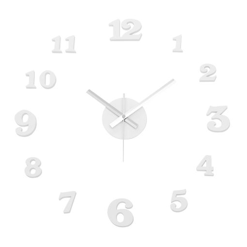 Reloj De Pared Adhesivo Moderno Blanco De Polipropileno De 60 Cm