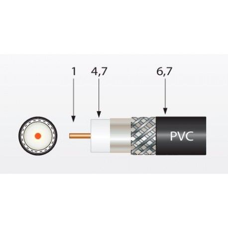 Rollo Cable antena TV coaxial 100 metros Cobre-Aluminio