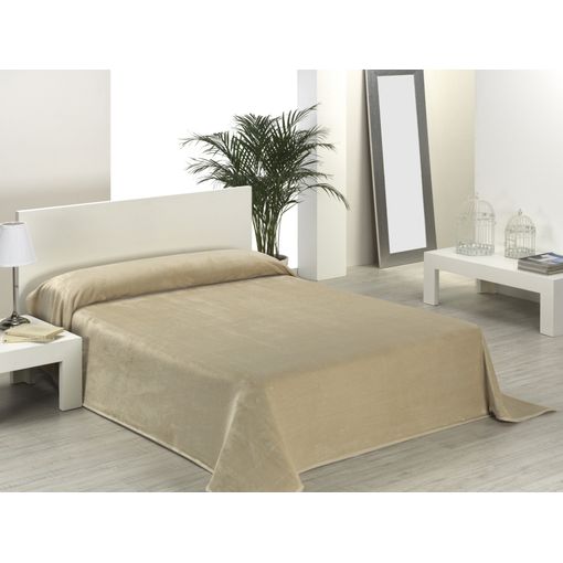 Manta Lisa Para Cama Micro Coral Color Beige Para Cama De 135 / 150 Cm con  Ofertas en Carrefour