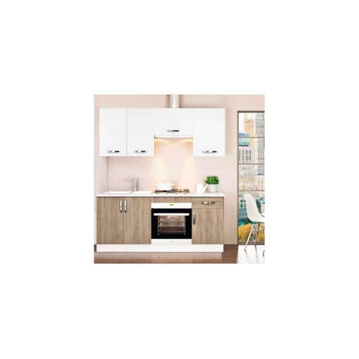 Cocina Completa 180 Cm(ancho) Color Blanco Kit-kit , Opción - Con Zócalo Y  Encimera con Ofertas en Carrefour