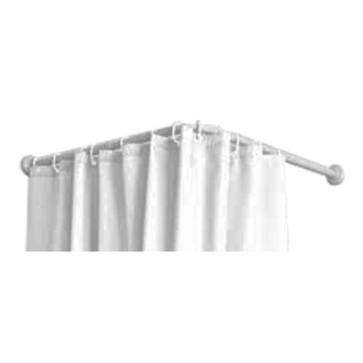 Barra de cortina de ducha curvada en forma de L, barra de cortina de ducha  extensible, barra de cortina de ducha curvada para baño, armario, poste