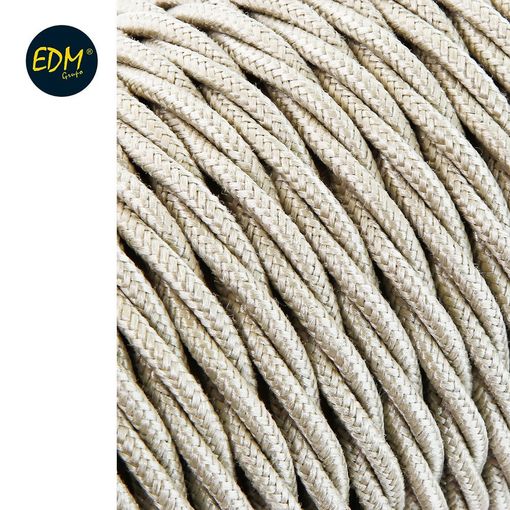 Cable trenzado textil 3x2,5 Marrón