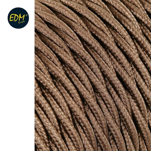 Cable trenzado textil 3x2,5 Marrón