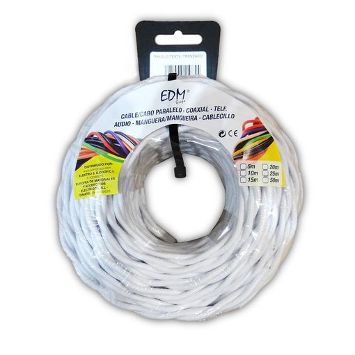 Cable trenzado textil 3x2,5 Marrón