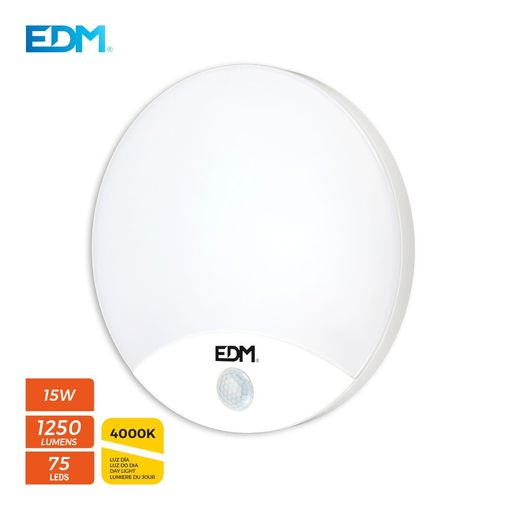 Aplique de superficie Led con sensor y luz de emergencia 16W EDM