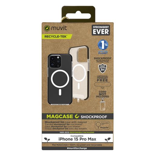 ENVIO GRATIS Funda Para iPhone 15 Pro Max Shockproof Magsafe Transparente  Negro