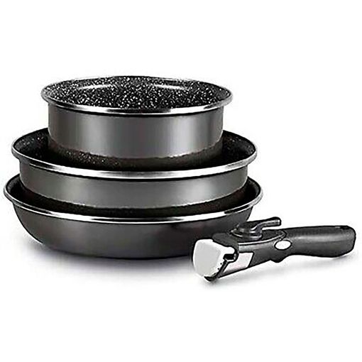 Batería Cocina 20-26-28 Cm, Inducción Mango Desmontable, Cazo Sartén,  Antiadherente Sin Pfoa Negro Magefesa K2 Cristal con Ofertas en Carrefour