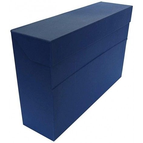 Caja archivador de palanca carton forrado elba din a4 lomo 85 mm azul