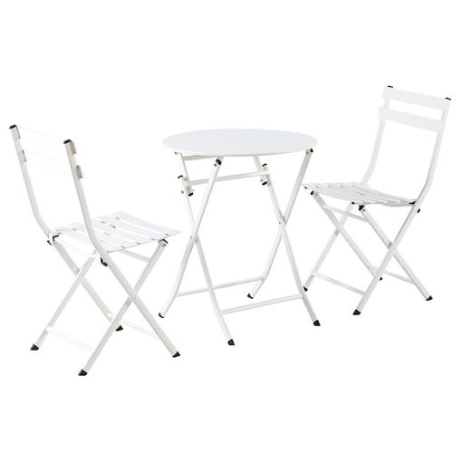 Conjunto De Mesa + 2 Sillas Plegables, Balcón/terraza. Color Gris Antracita  con Ofertas en Carrefour