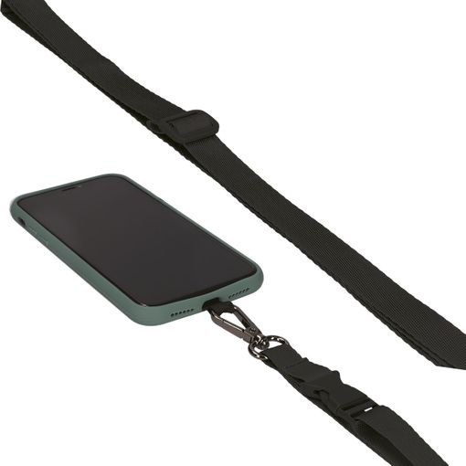 Cool Cordón Colgante Universal Polipiel Negro con Tarjeta para Smartphone